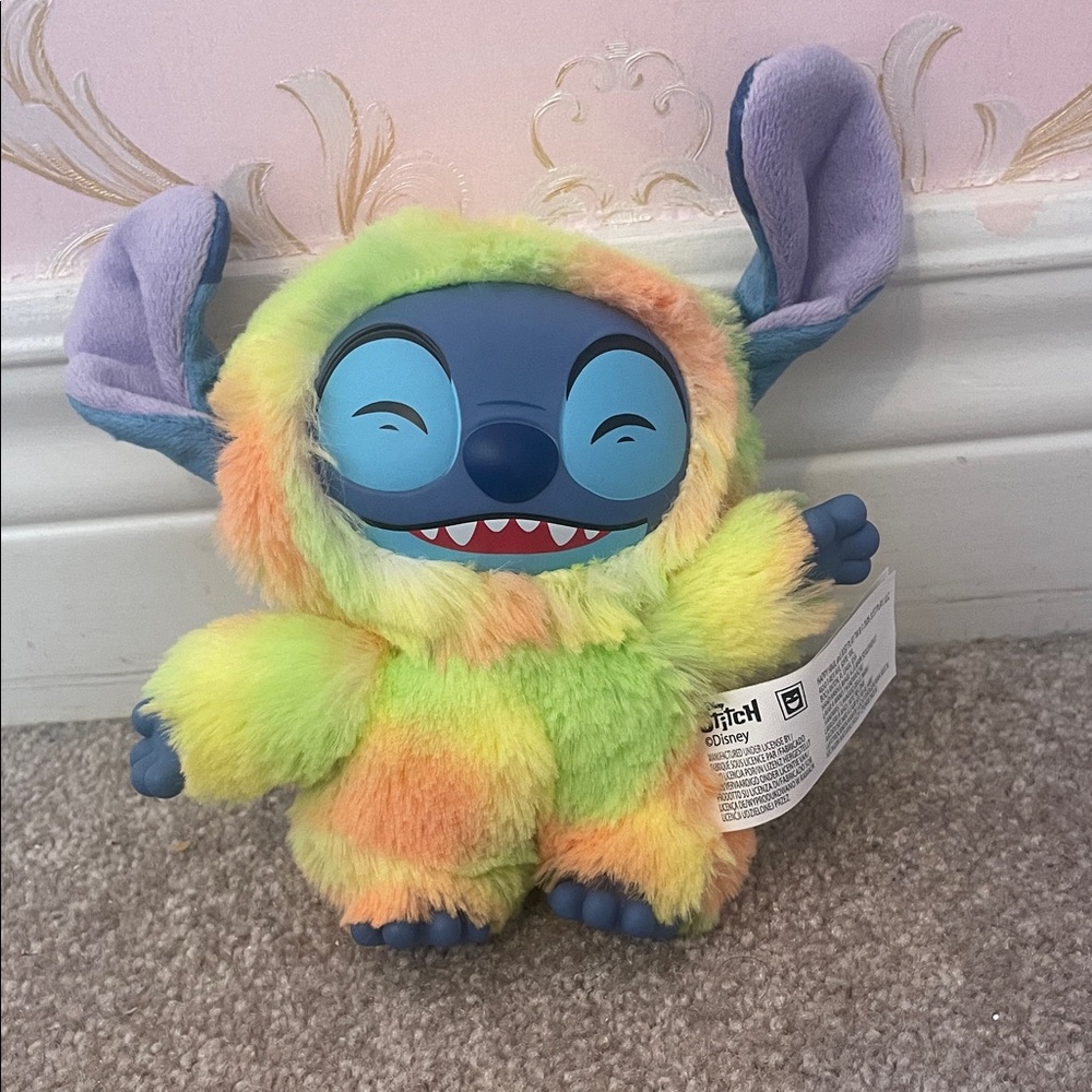 Disney Stitch Plush Toy in Rainbow Fur
